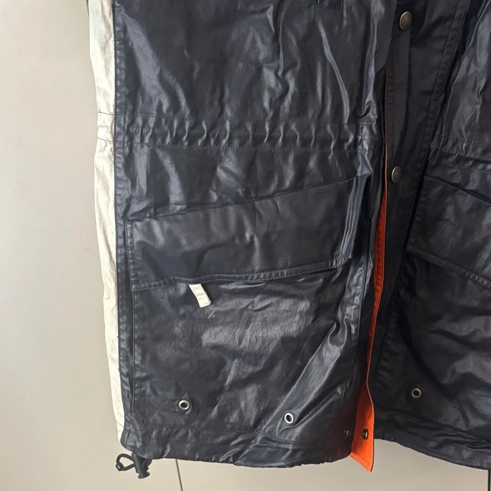 Vintage Polo by Ralph Lauren Men's blue Black and Orange Raincoat size large - Picture 3 of 8